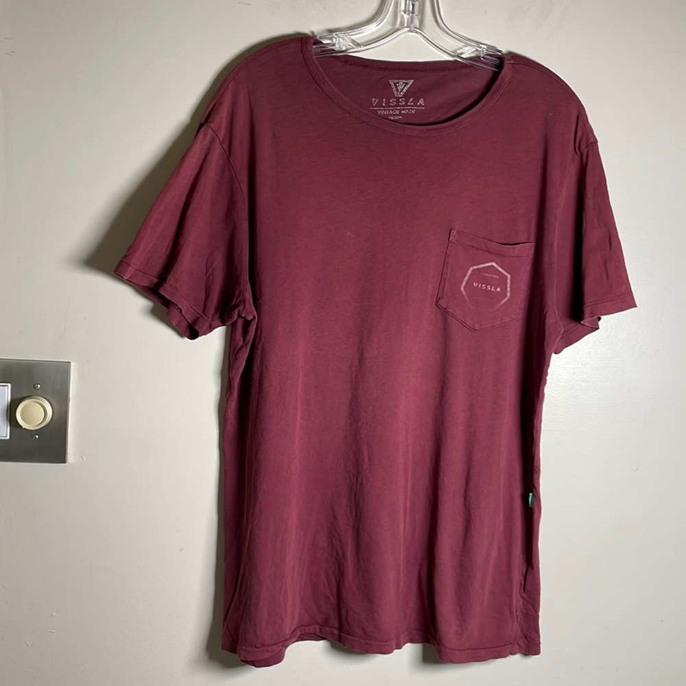 VISSLA Mens T Shirt Burgundy M Medium